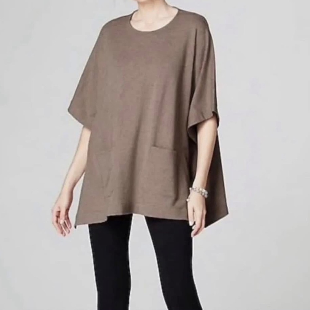 J jill Pure Jill poncho M/L brown
